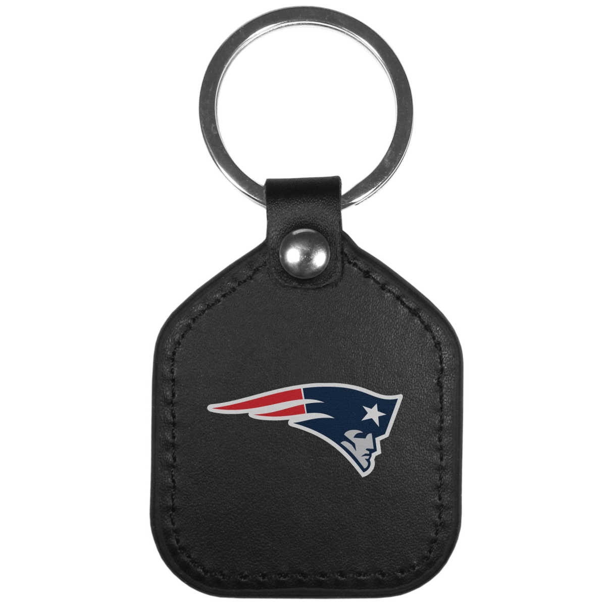 Siskiyou FLKP120 Unisex NFL New England Patriots Leather Square Key Chain - One Size