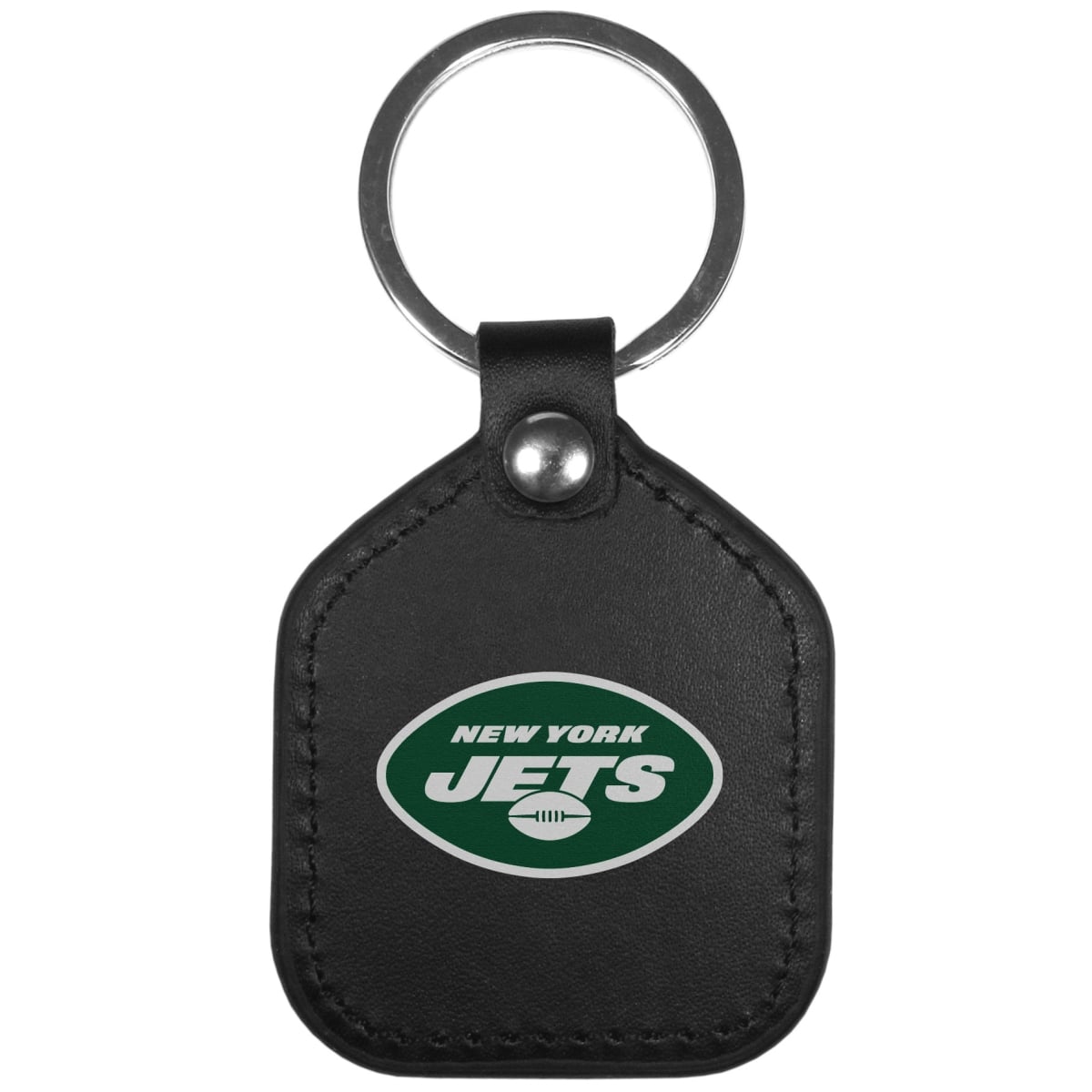 Siskiyou FLKP100 Unisex NFL New York Jets Leather Square Key Chain - One Size