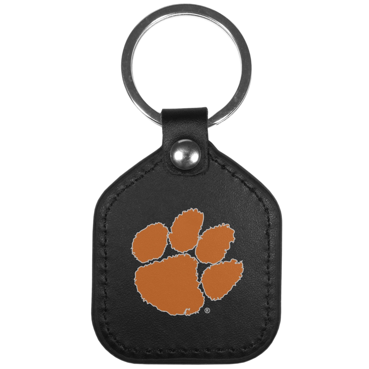 Siskiyou  Unisex NCAA Clemson Tigers Leather Square Key Chain - One Size