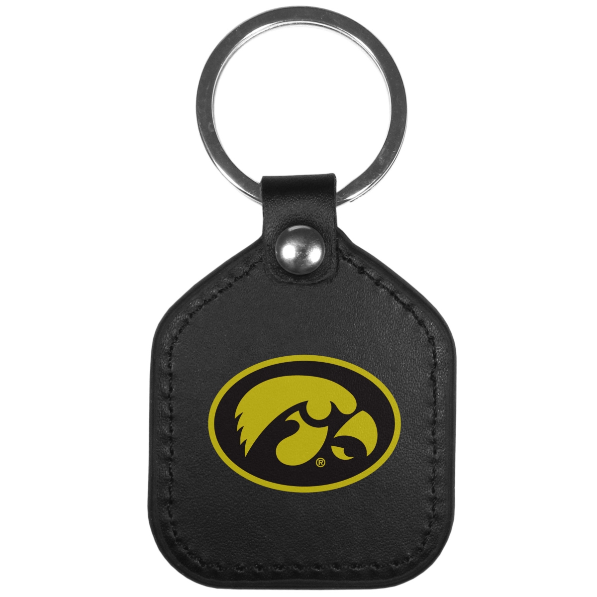Siskiyou  Unisex NCAA Iowa Hawkeyes Leather Square Key Chain - One Size