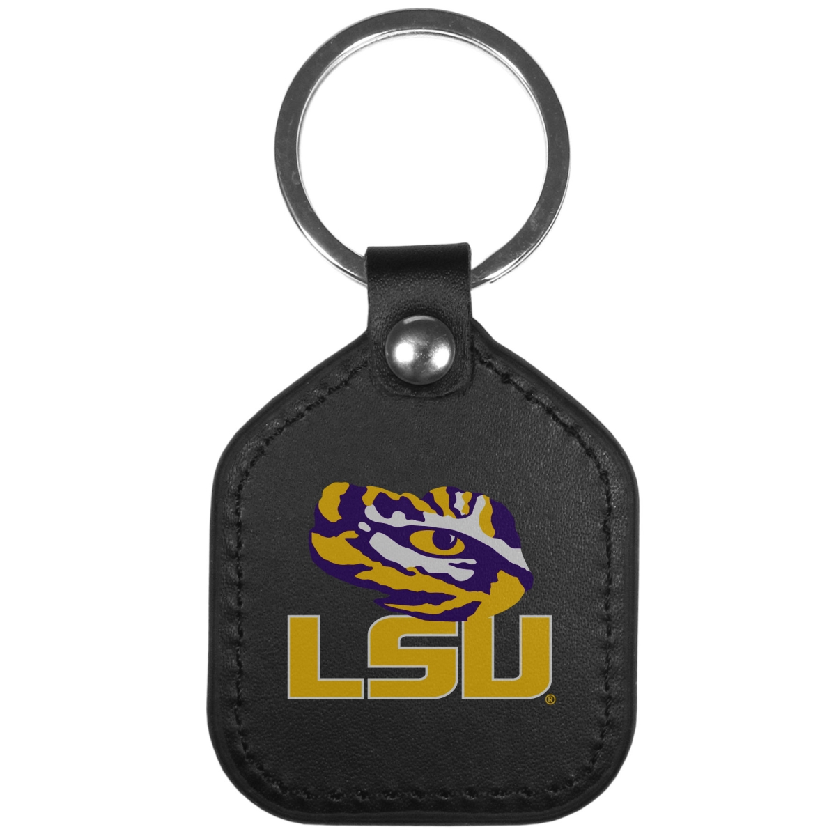 Siskiyou  Unisex NCAA LSU Tigers Leather Square Key Chain - One Size