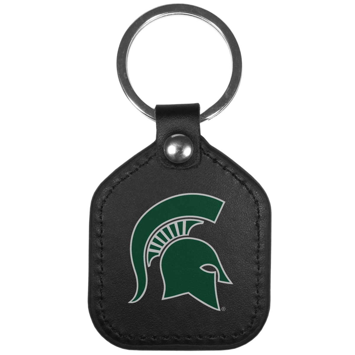Siskiyou  Unisex NCAA Michigan State Spartans Leather Square Key Chain - One Size