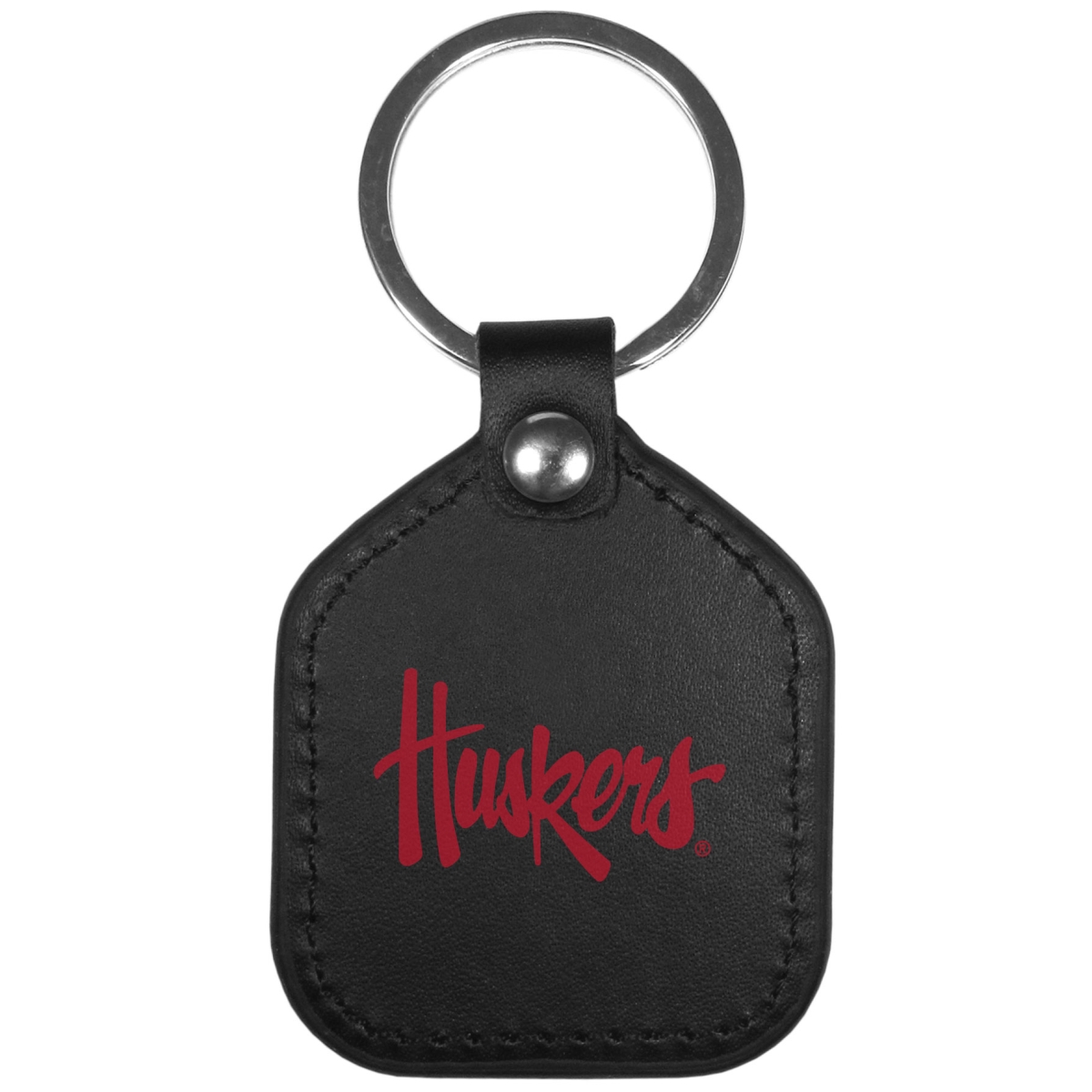 Siskiyou CLKP3 Unisex NCAA Nebraska Cornhuskers Leather Square Key Chain - One Size