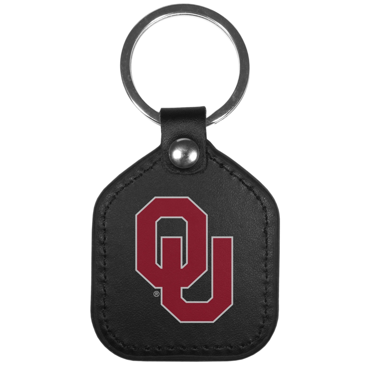 Siskiyou  Unisex NCAA Oklahoma Sooners Leather Square Key Chain - One Size