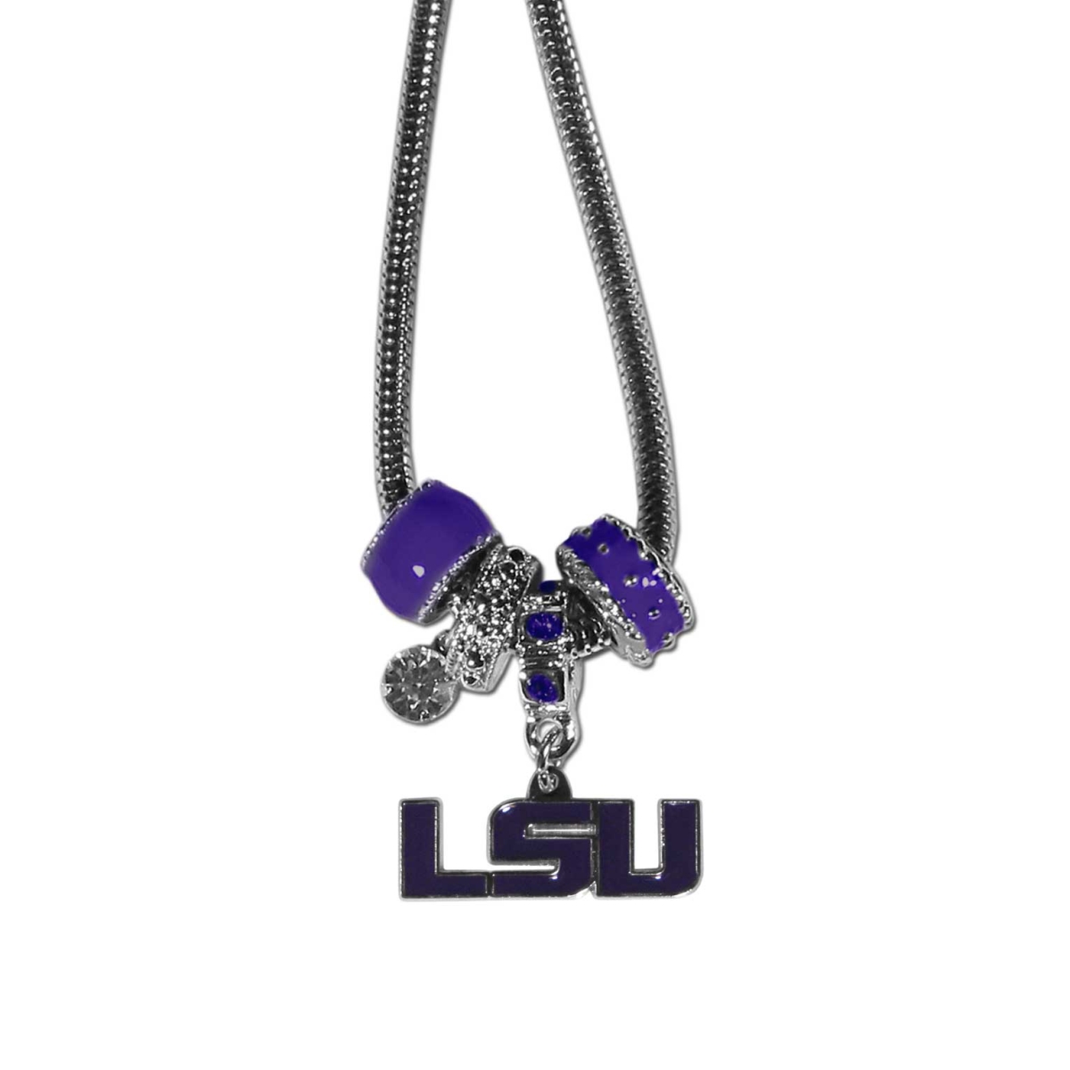 Picture of Siskiyou CBNK43 18 in. Female NCAA LSU Tigers Euro Bead Necklaces
