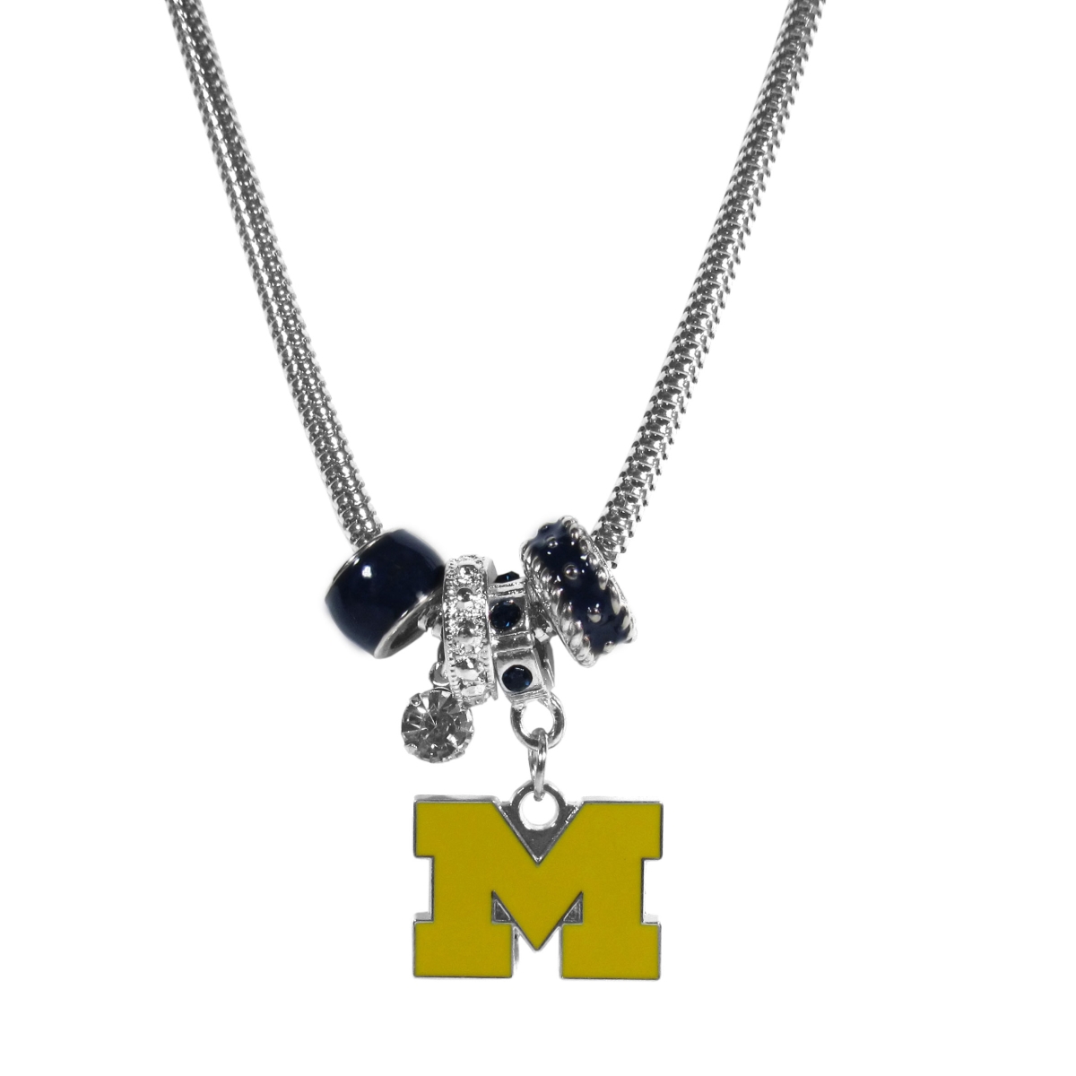 Picture of Siskiyou CBNK36 18 in. Female NCAA Michigan Wolverines Euro Bead Necklaces