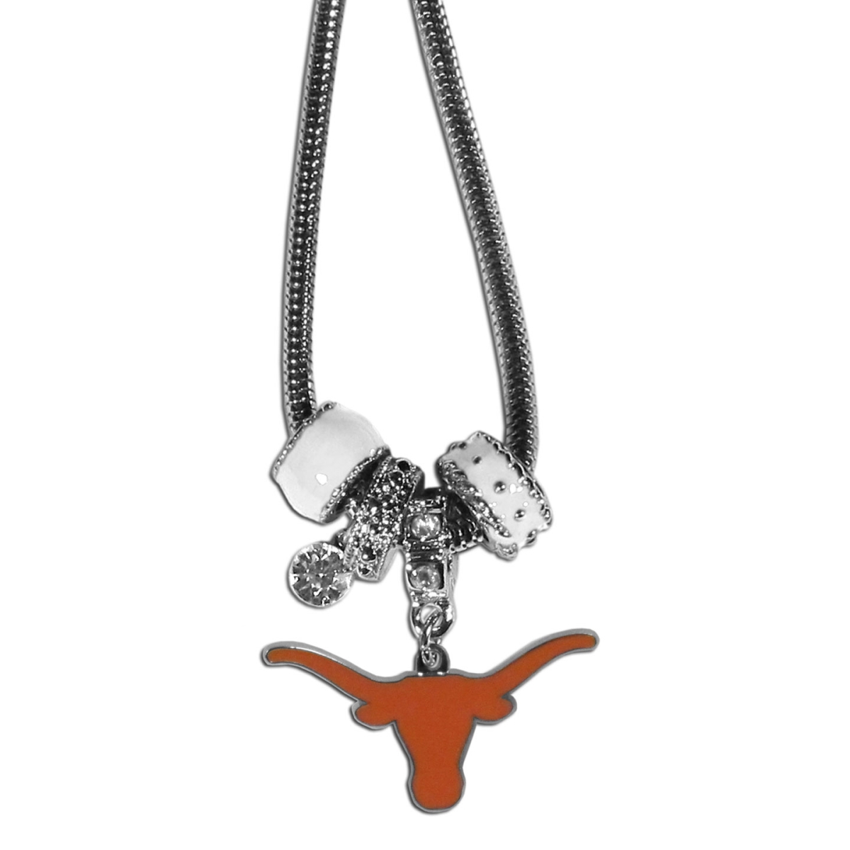 Picture of Siskiyou CBNK22 18 in. Female NCAA Texas Longhorns Euro Bead Necklaces