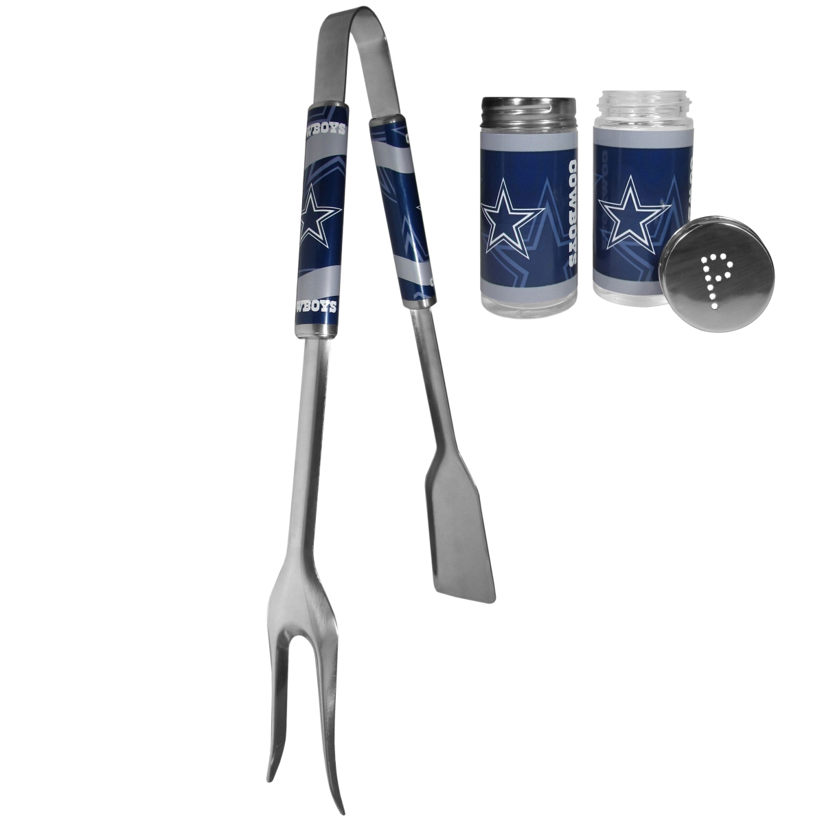 Picture of Siskiyou FBQM055TSP Unisex NFL Dallas Cowboys 3-in-1 BBQ Tool & Salt & Pepper Shaker - One Size