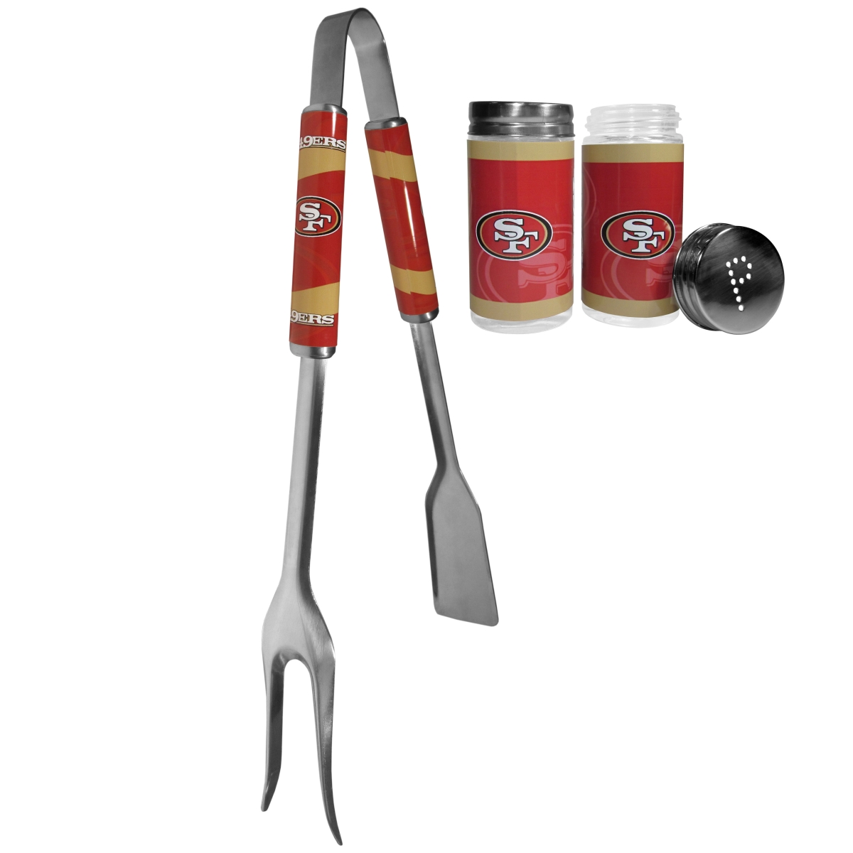 Siskiyou FBQM075TSP Unisex NFL San Francisco 49ers 3-in-1 BBQ Tool & Salt & Pepper Shaker - One Size