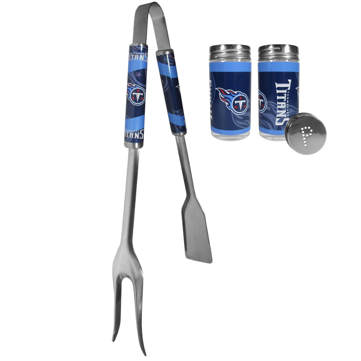 Siskiyou FBQM185TSP Unisex NFL Tennessee Titans 3-in-1 BBQ Tool & Salt & Pepper Shaker - One Size