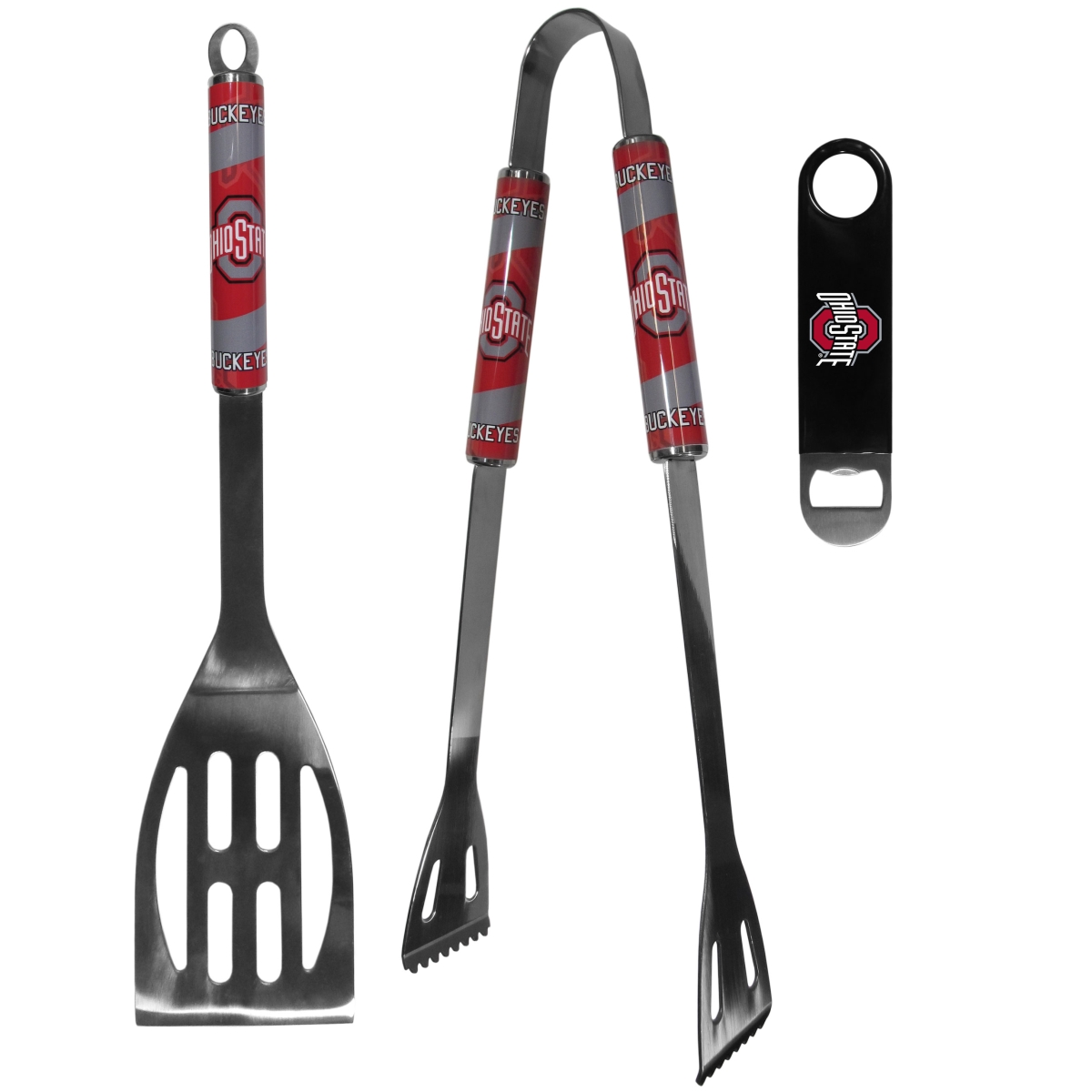 Picture of Siskiyou C2BQ38LBO Unisex NCAA Ohio State Buckeyes 2 Piece BBQ Set & Bottle Opener - One Size