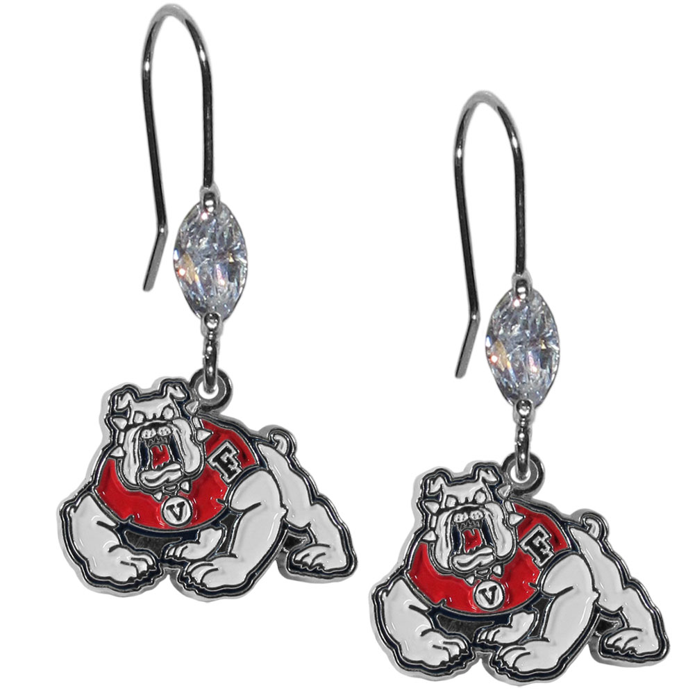 Picture of Siskiyou CCE100 Female NCAA Fresno State Bulldogs Crystal Dangle Earrings
