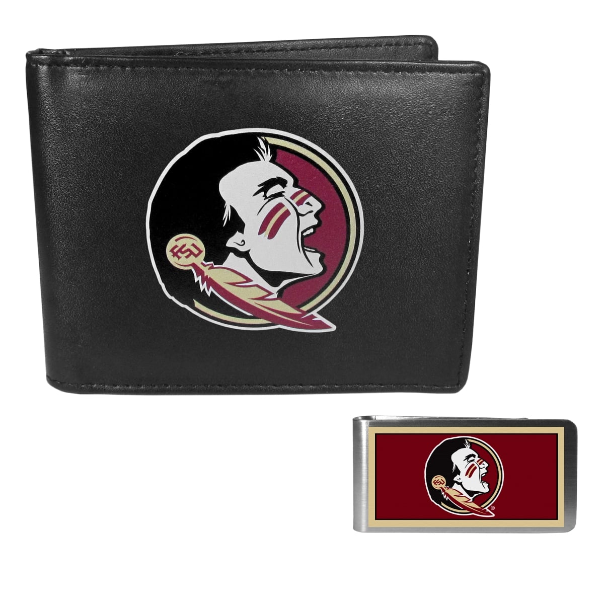 Siskiyou CBIL7LMP Unisex NCAA Florida State Seminoles Bi-fold Wallet & Color Money Clip - One Size
