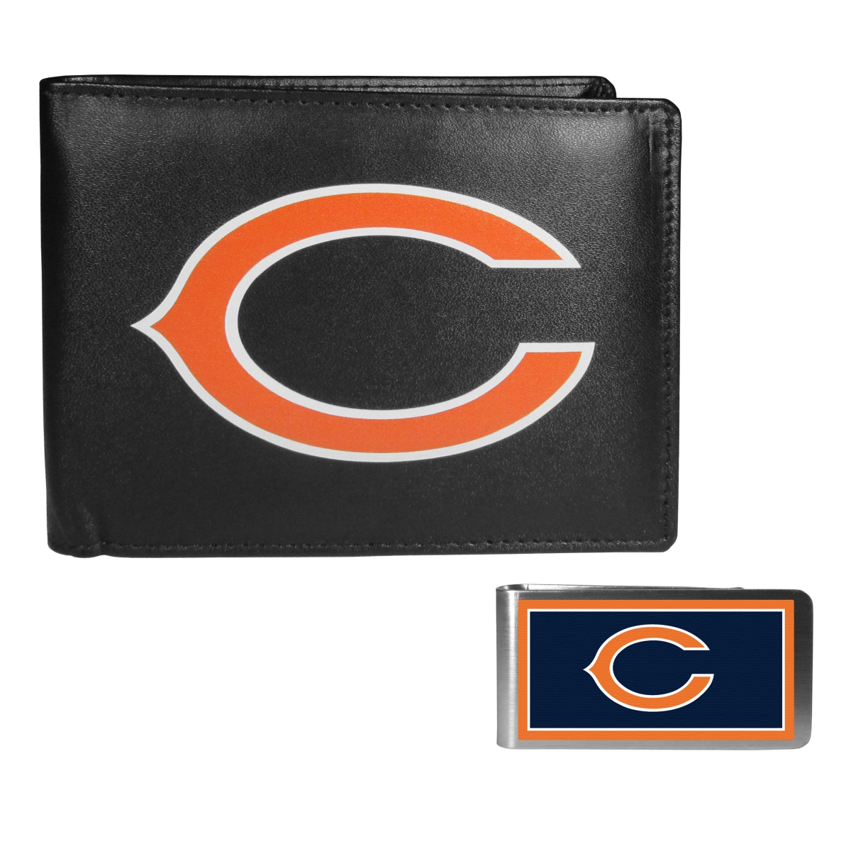 Siskiyou FBIL005LMP Unisex NFL Chicago Bears Bi-fold Wallet & Color Money Clip - One Size