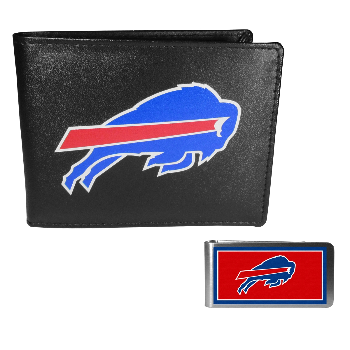 Siskiyou FBIL015LMP Unisex NFL Buffalo Bills Bi-fold Wallet & Color Money Clip - One Size