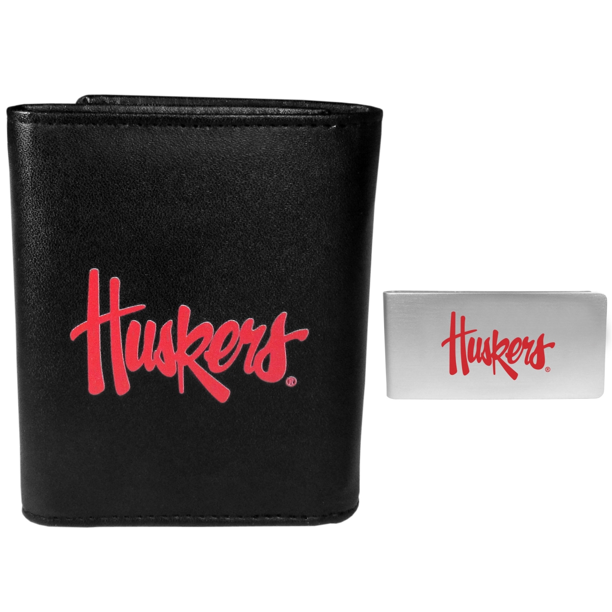 Siskiyou CTRL3BMP Male NCAA Nebraska Cornhuskers Tri-fold Wallet & Money Clip