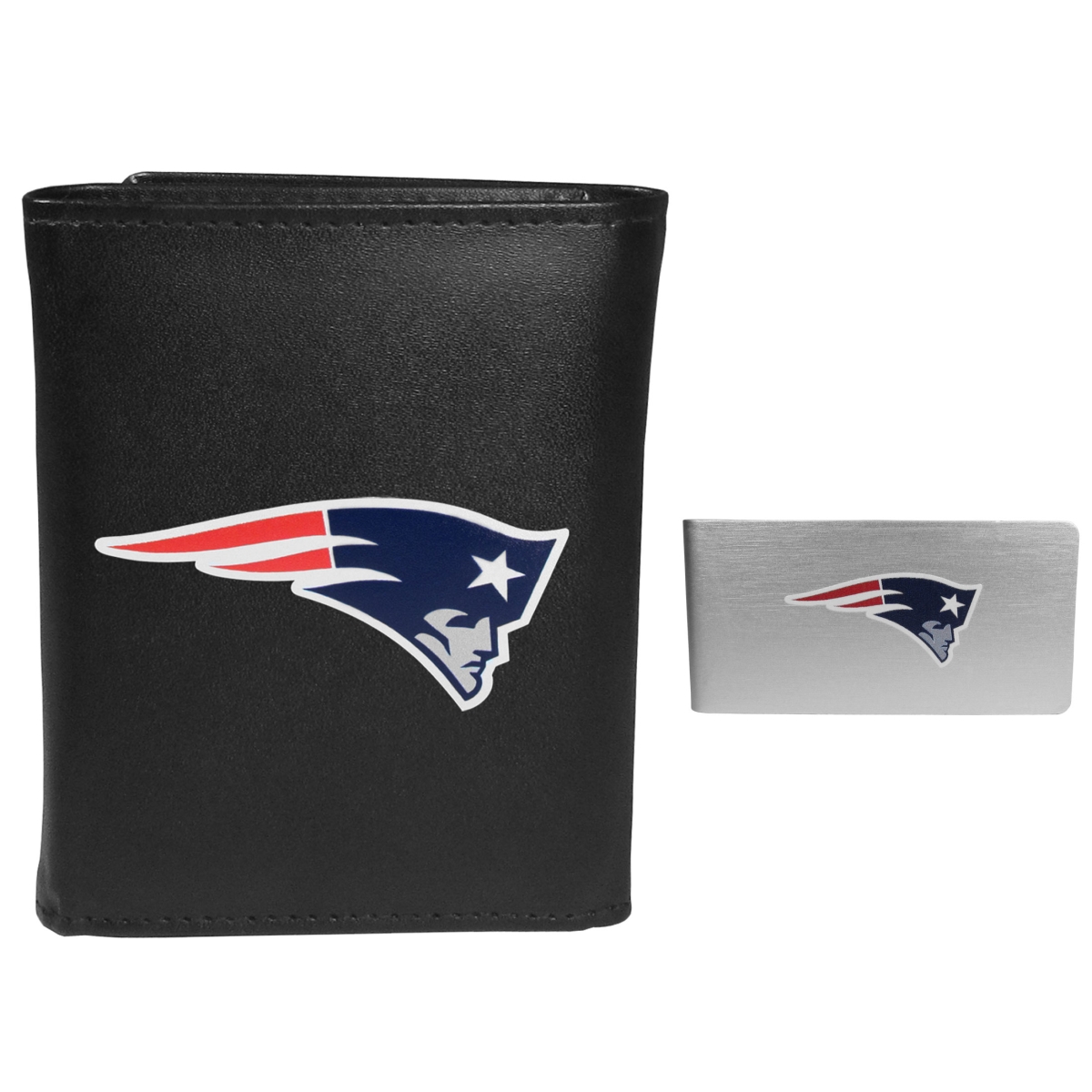 Siskiyou FTRL120BMP Male NFL New England Patriots Tri-fold Wallet & Money Clip