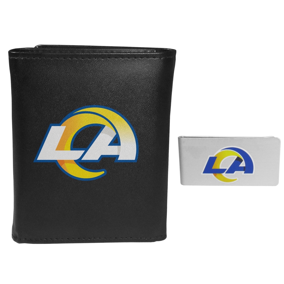 Siskiyou FTRL130BMP Male NFL Los Angeles Rams Tri-fold Wallet & Money Clip