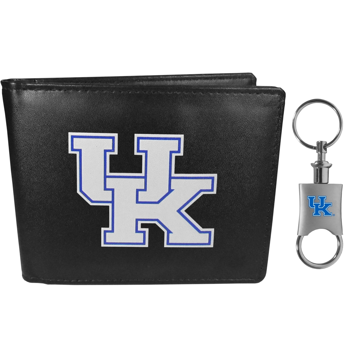 Siskiyou CLBF35KPV Unisex NCAA Kentucky Wildcats Leather Bi-fold Wallet & Valet Key Chain