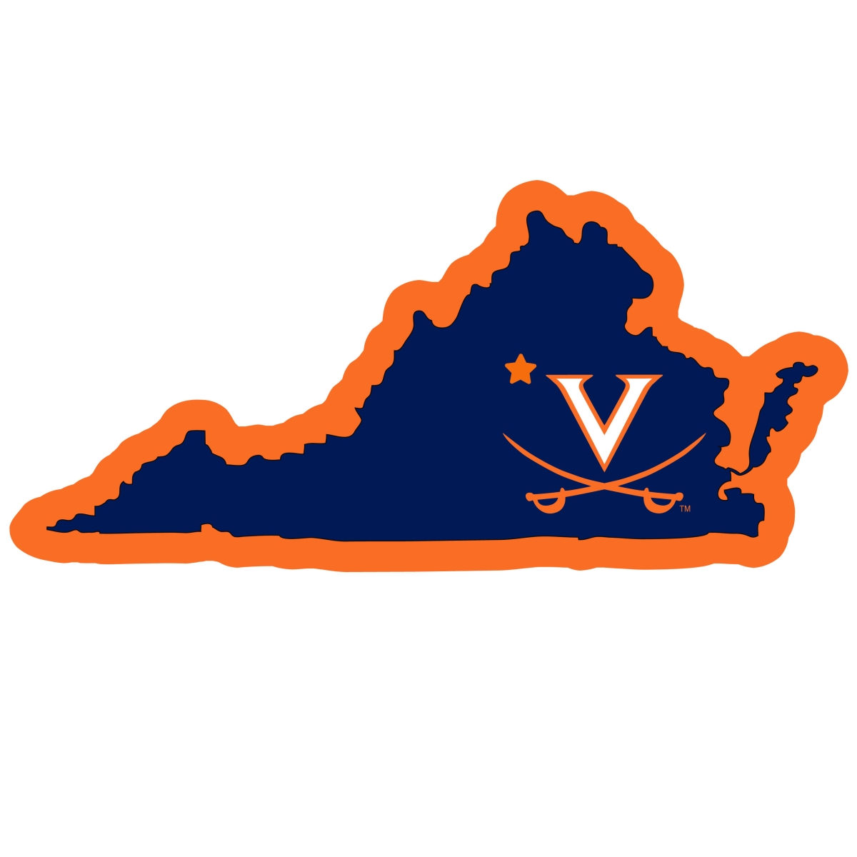Siskiyou  11 in. Unisex NCAA Virginia Cavaliers Home State Magnet