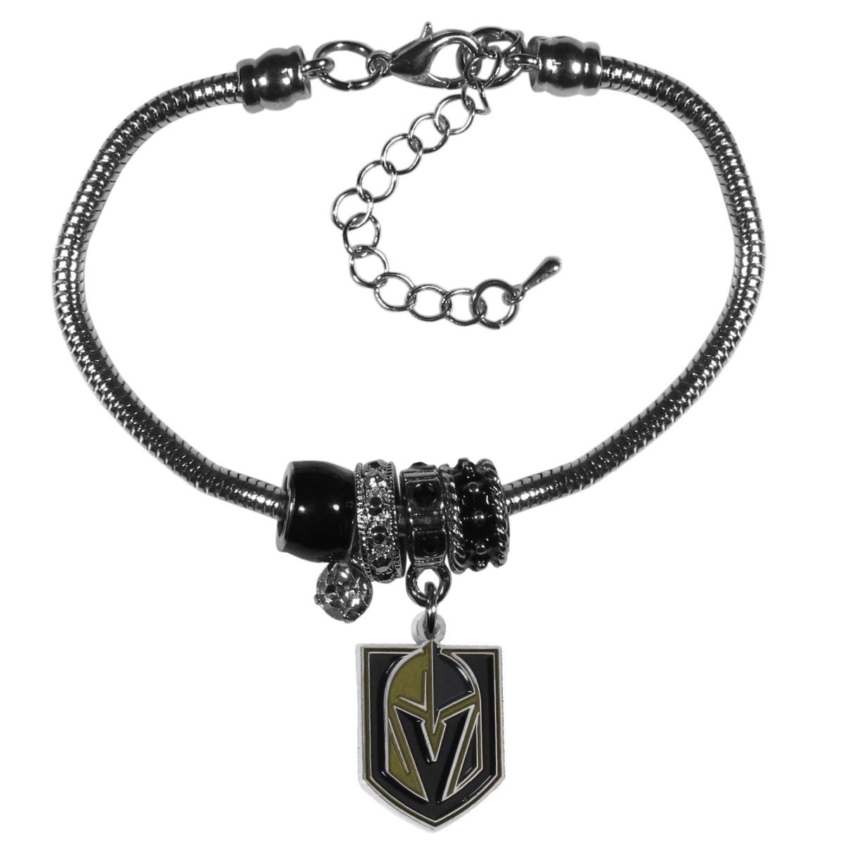 Picture of Siskiyou HBBR165 Female NHL Vegas Golden Knights Euro Bead Bracelet - One Size