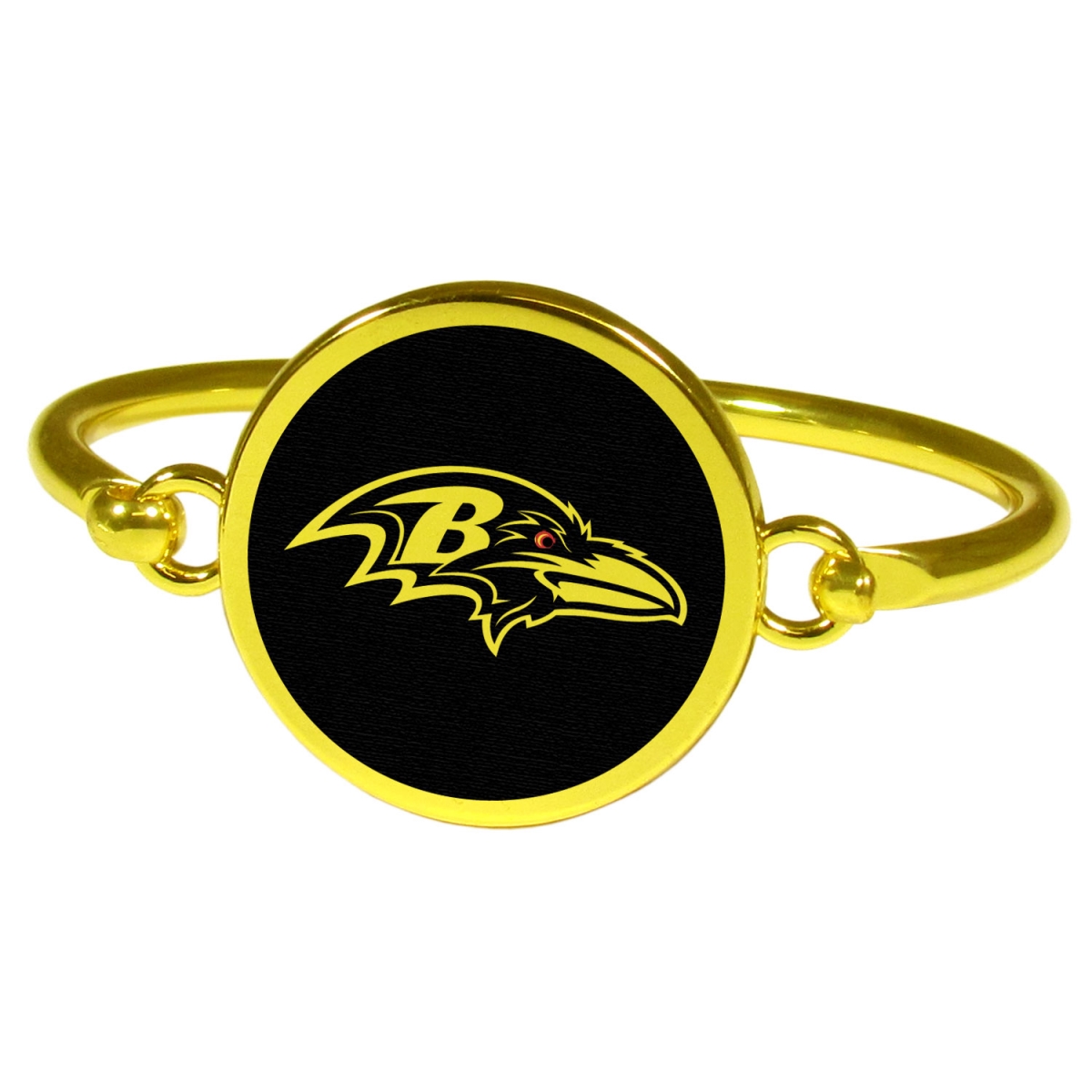 Siskiyou FGBB180 Female NFL Baltimore Ravens Gold Tone Bangle Bracelet