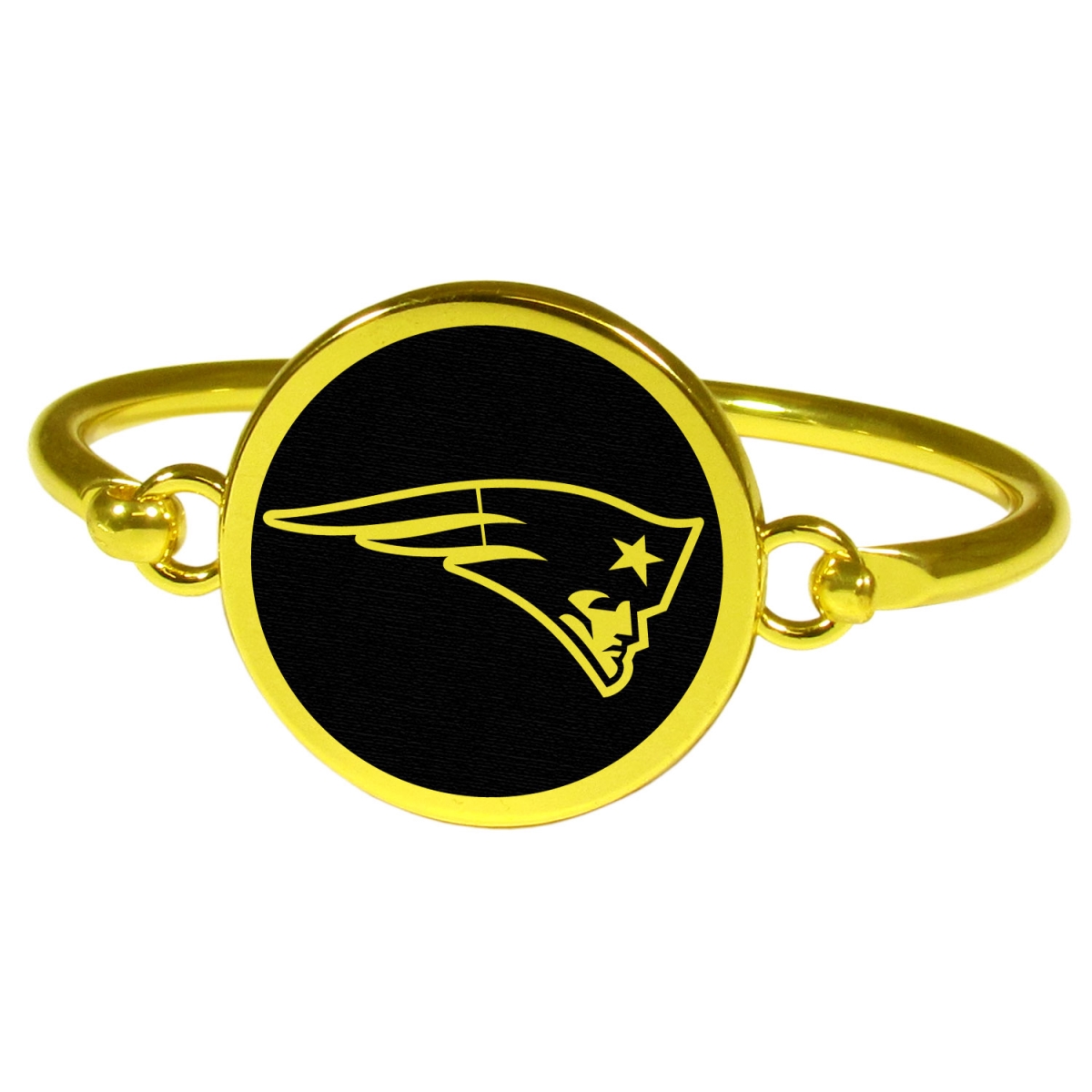 Siskiyou FGBB120 Female NFL New England Patriots Gold Tone Bangle Bracelet