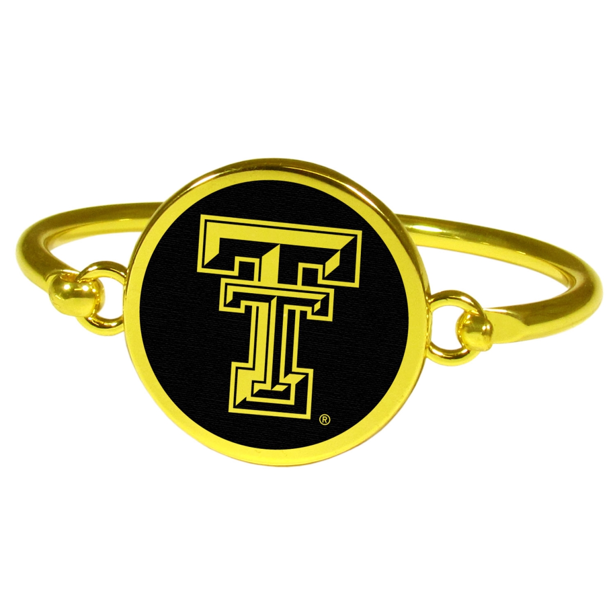 Siskiyou CGBB30 Female NCAA Texas Tech Raiders Gold Tone Bangle Bracelet