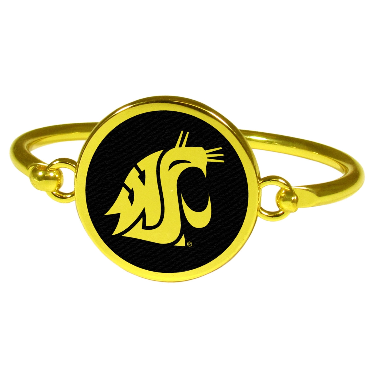 Siskiyou CGBB71 Female NCAA Washington State Cougars Gold Tone Bangle Bracelet