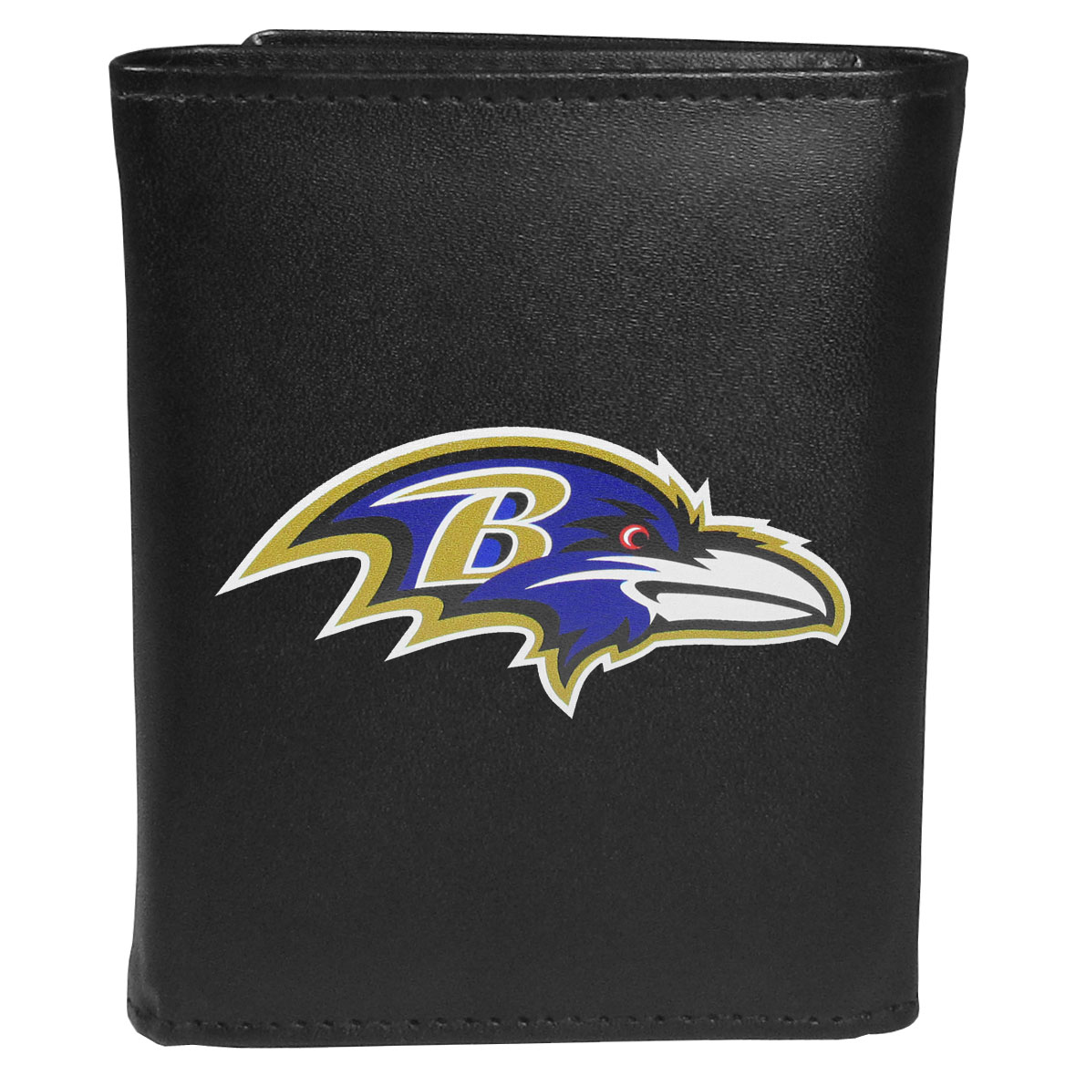 Siskiyou FLTR180 Male NFL Baltimore Ravens Leather Tri-fold Logo Large Wallet - One Size
