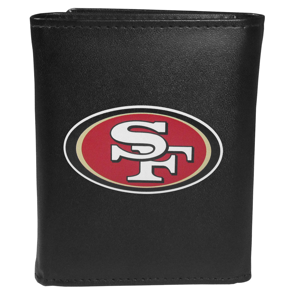 Siskiyou FLTR075 Male NFL San Francisco 49ers Leather Tri-fold Logo Large Wallet - One Size