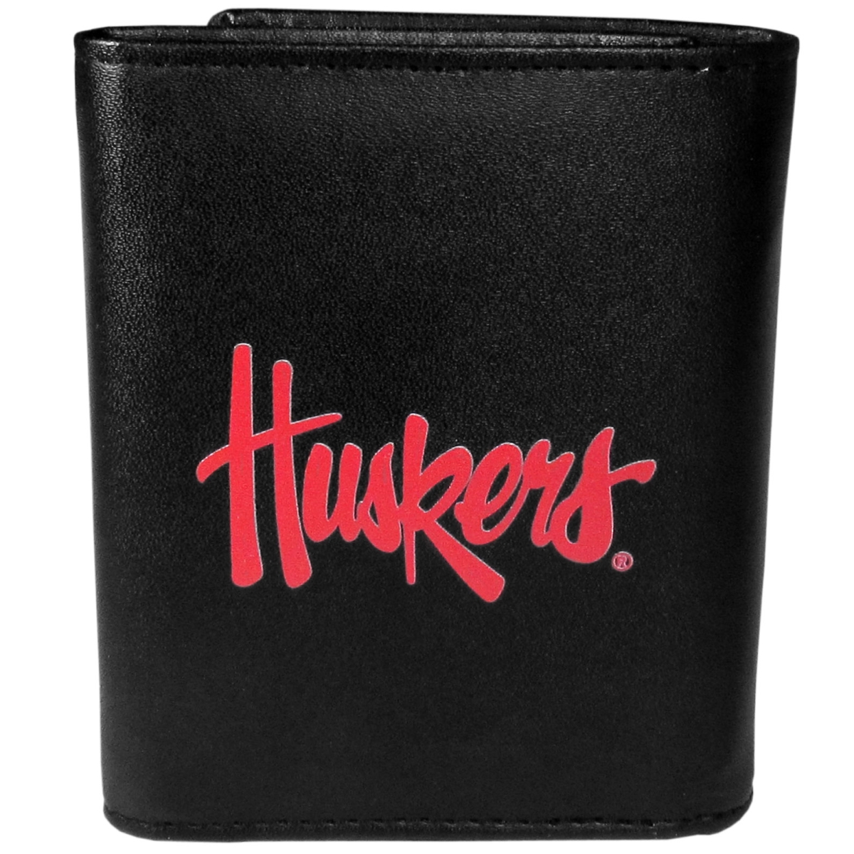 Siskiyou CLTR3 Male NCAA Nebraska Cornhuskers Leather Tri-fold Logo Large Wallet - One Size