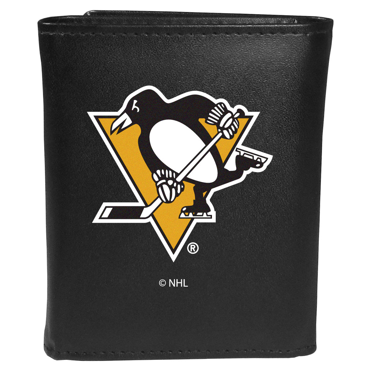 Picture of Siskiyou HLTR100 Male NHL Pittsburgh Penguins Leather Tri-fold Logo Large Wallet - One Size
