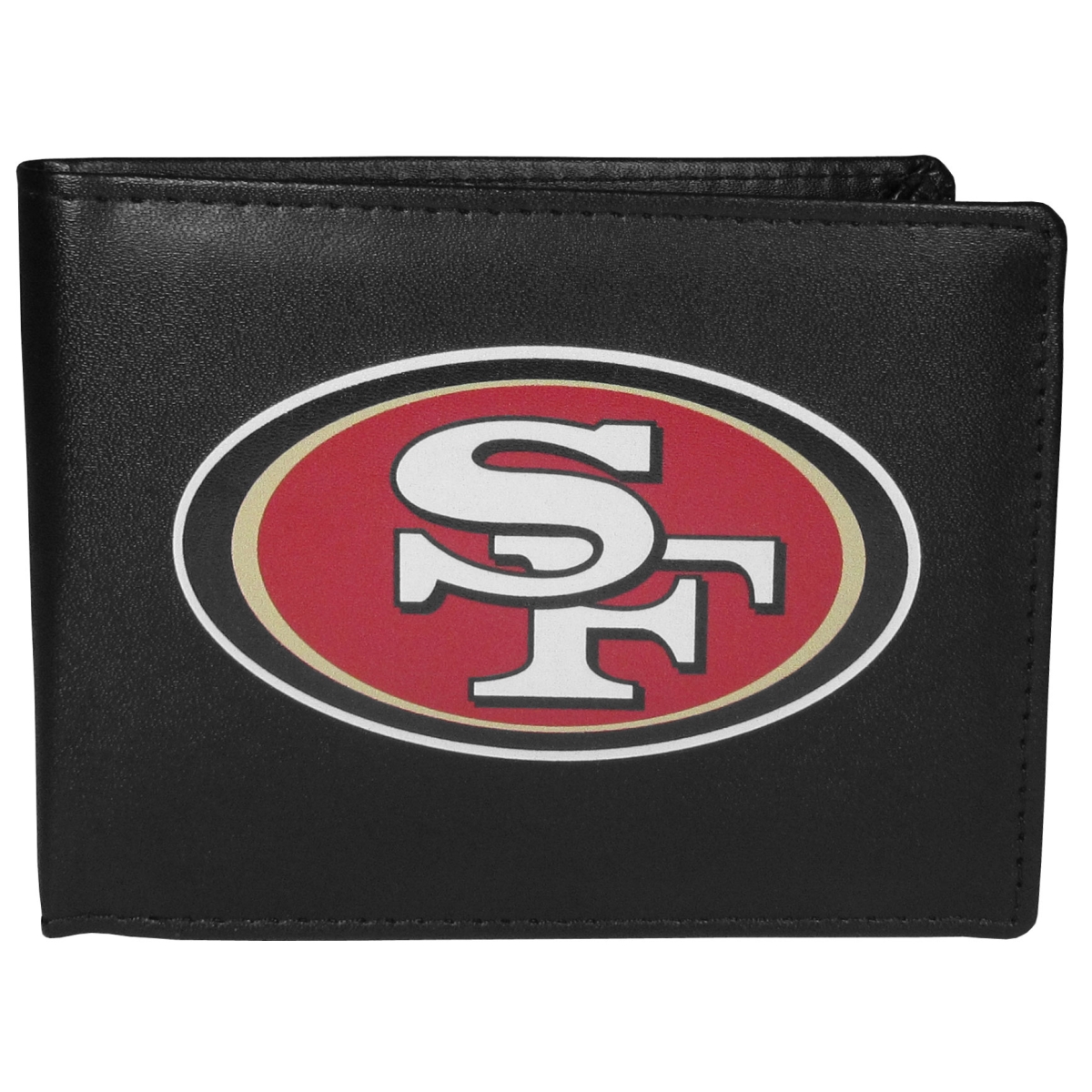 Siskiyou FLBF075 Male NFL San Francisco 49ers Leather Bi-fold Logo Large Wallet - One Size