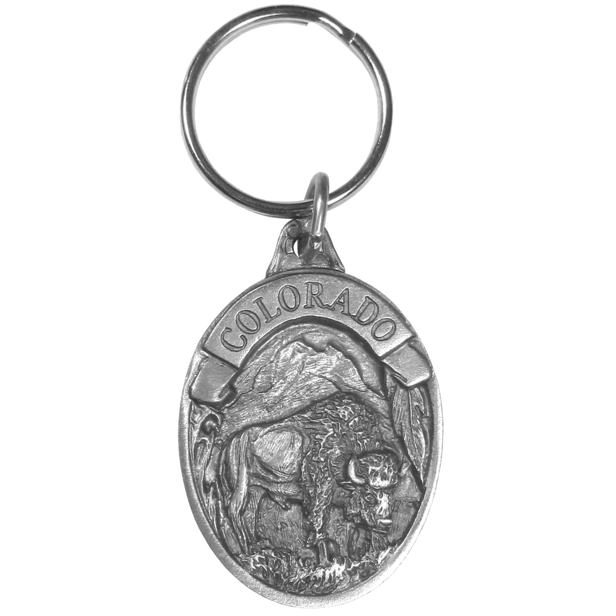Siskiyou  Colorado Bison Antiqued Keyring - One Size