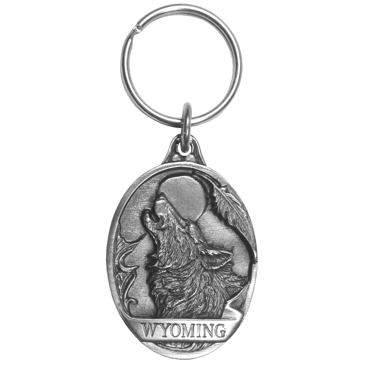 Siskiyou RK312 Wyoming Wolf Antiqued Keyring - One Size