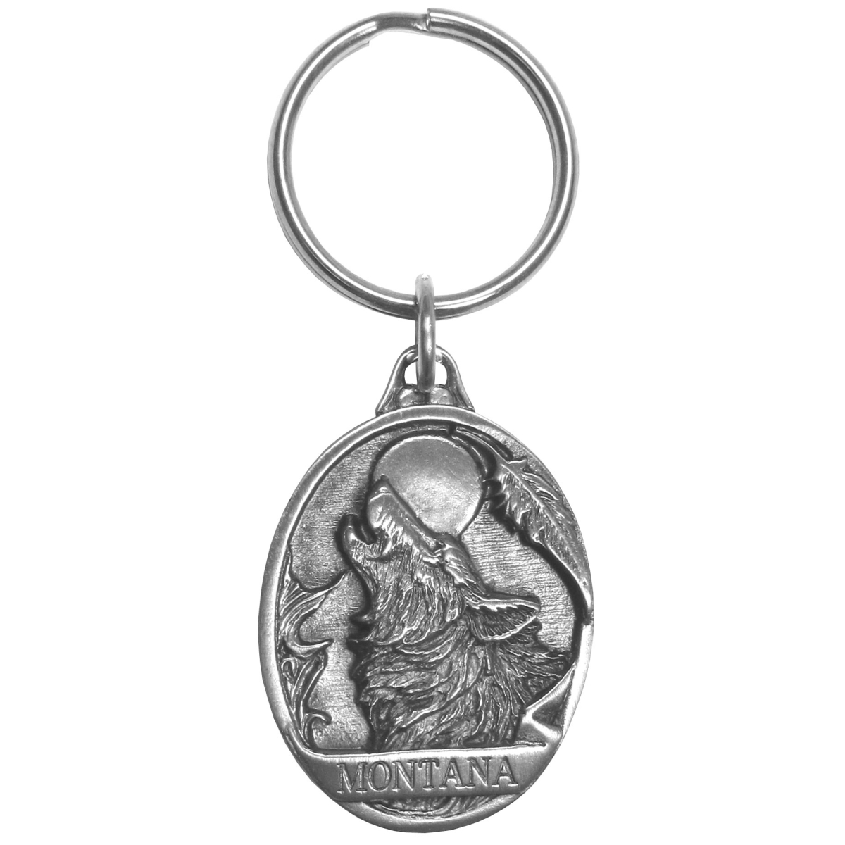 Siskiyou RK313 Montana Wolf Antiqued Keyring - One Size