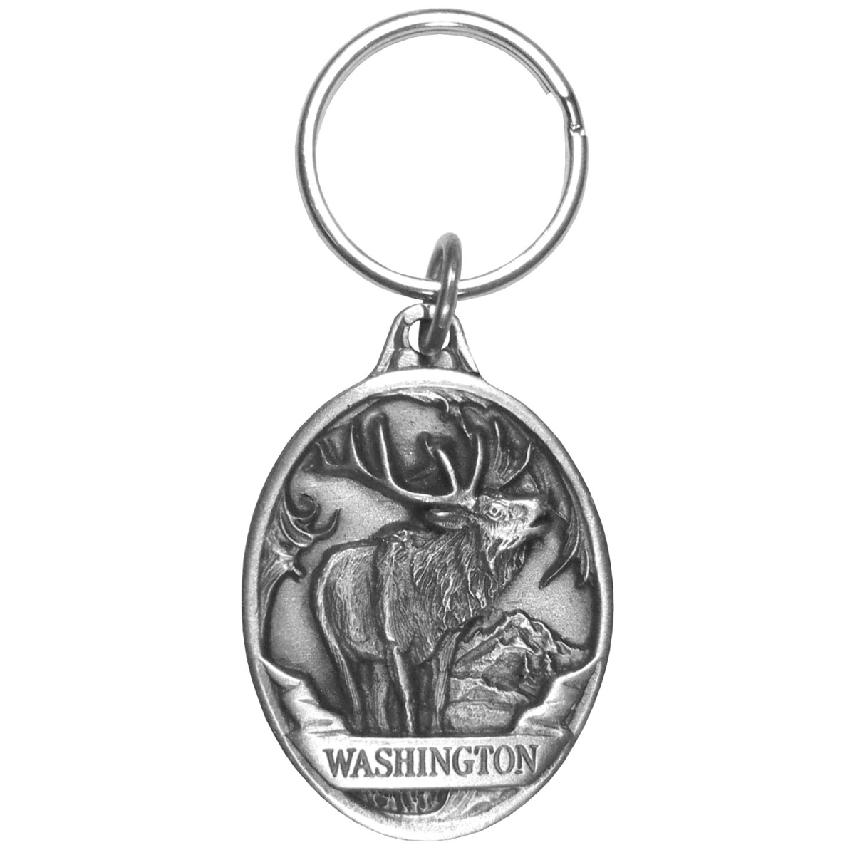 Siskiyou RK319 Washington Elk Antiqued Keyring - One Size