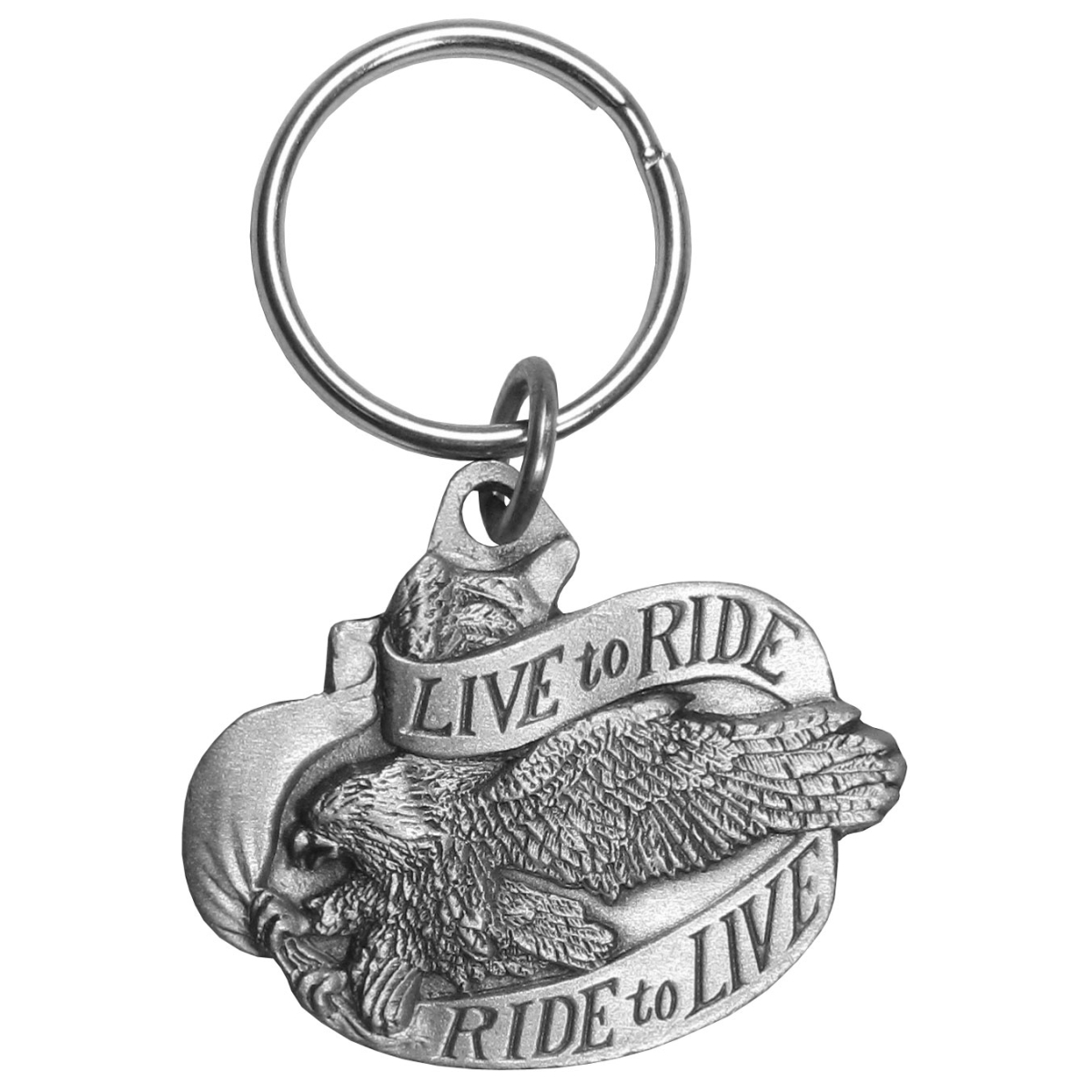 Siskiyou KT99 Unisex Live To Ride Eagle Antiqued Keyring - One Size