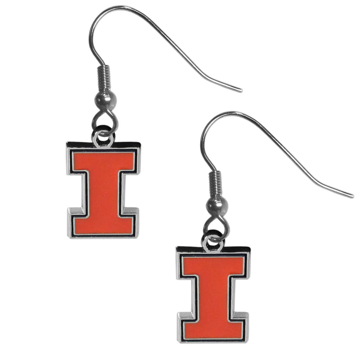 Siskiyou CDE55N Female NCAA Illinois Fighting Illini Chrome Dangle Earrings