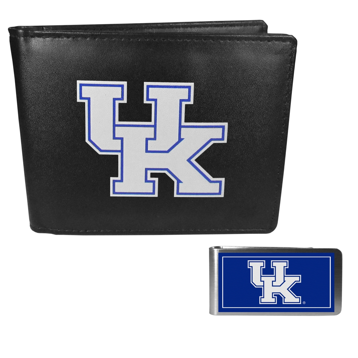 Siskiyou CLBF35LMP Unisex NCAA Kentucky Wildcats Leather Bi-fold Wallet & Color Money Clip