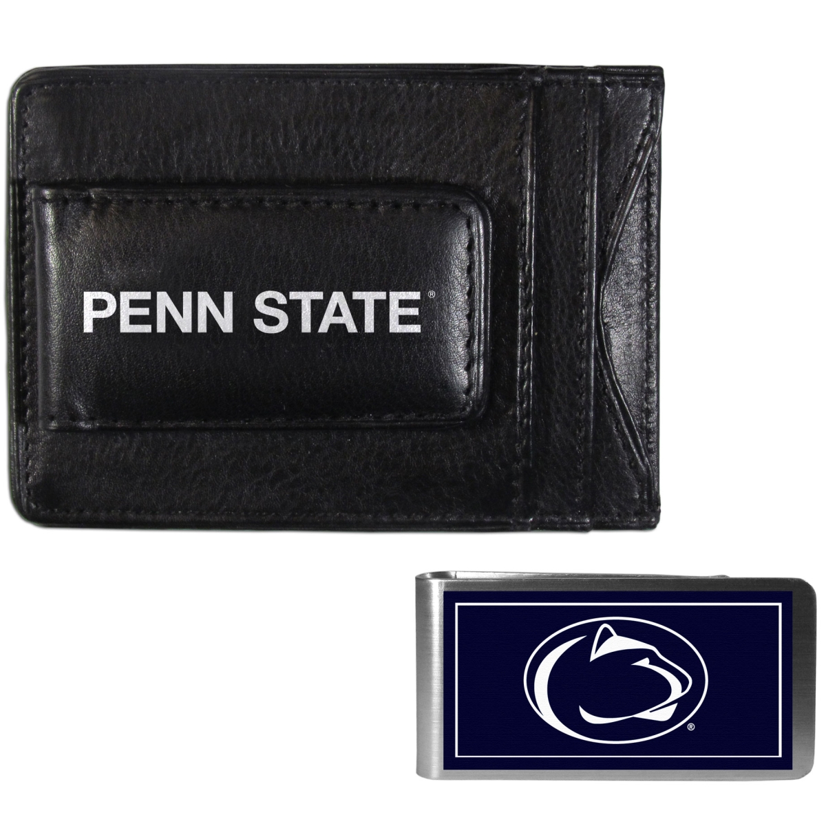 Siskiyou CCCP27LMP Unisex NCAA Penn State Nittany Lions Leather Cash & Cardholder & Color Money Clip - One Size