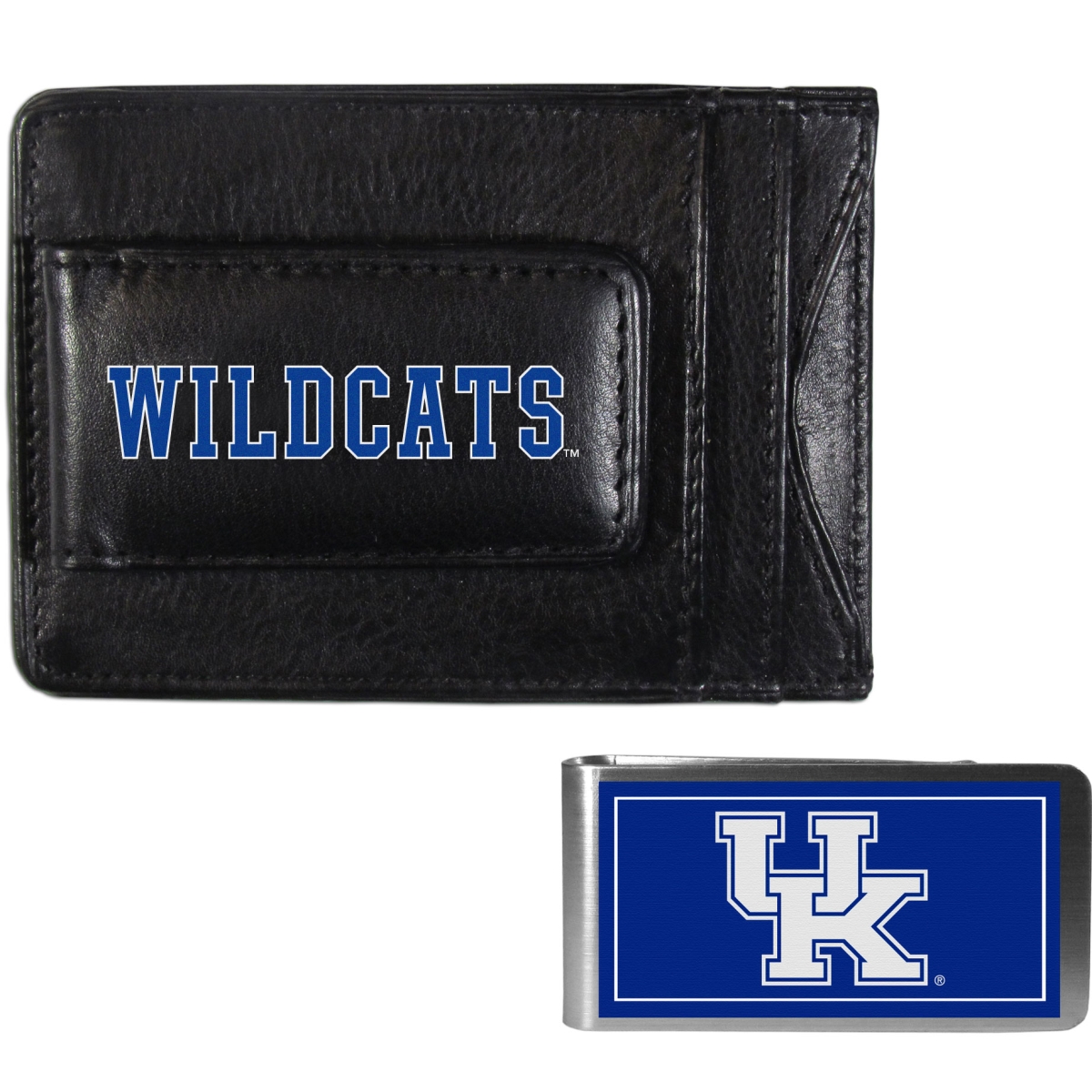 Siskiyou CCCP35LMP Unisex NCAA Kentucky Wildcats Leather Cash & Cardholder & Color Money Clip - One Size