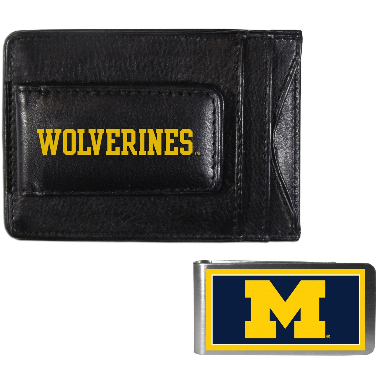 Picture of Siskiyou CCCP36LMP Unisex NCAA Michigan Wolverines Leather Cash & Cardholder & Color Money Clip - One Size