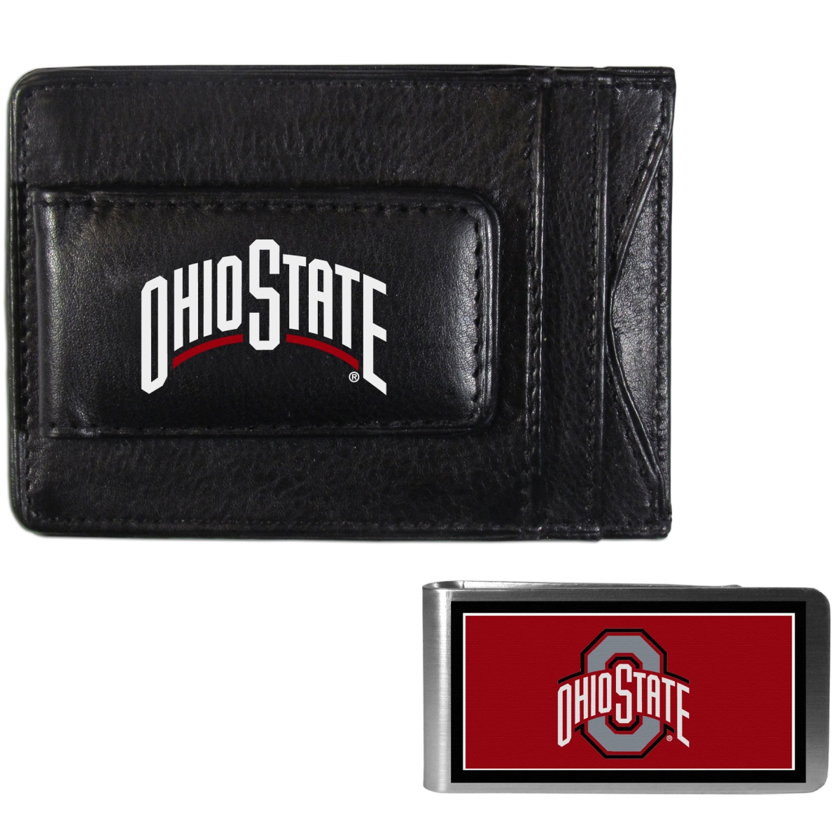 Picture of Siskiyou CCCP38LMP Unisex NCAA Ohio State Buckeyes Leather Cash & Cardholder & Color Money Clip - One Size