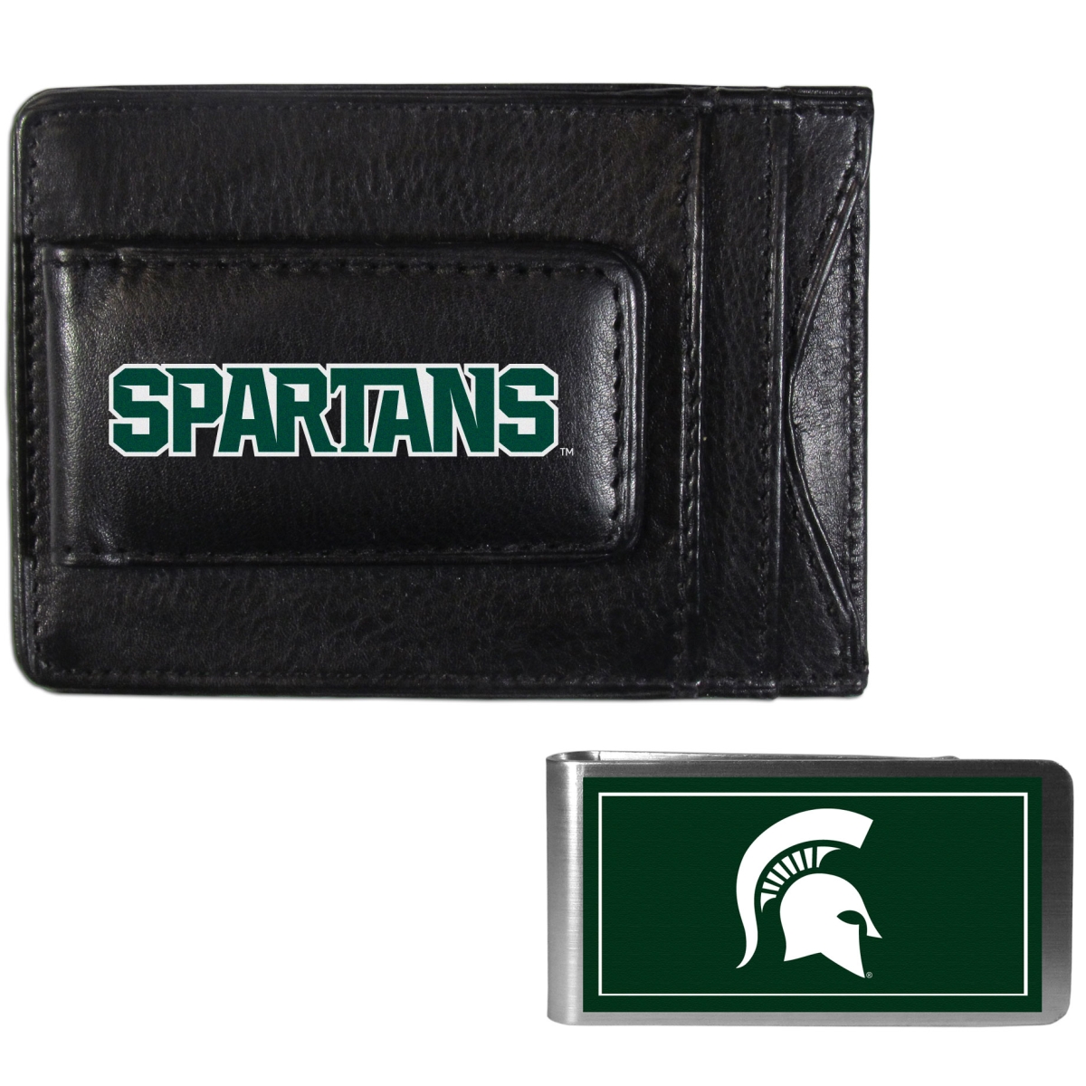 Picture of Siskiyou CCCP41LMP Unisex NCAA Michigan State Spartans Leather Cash & Cardholder & Color Money Clip - One Size