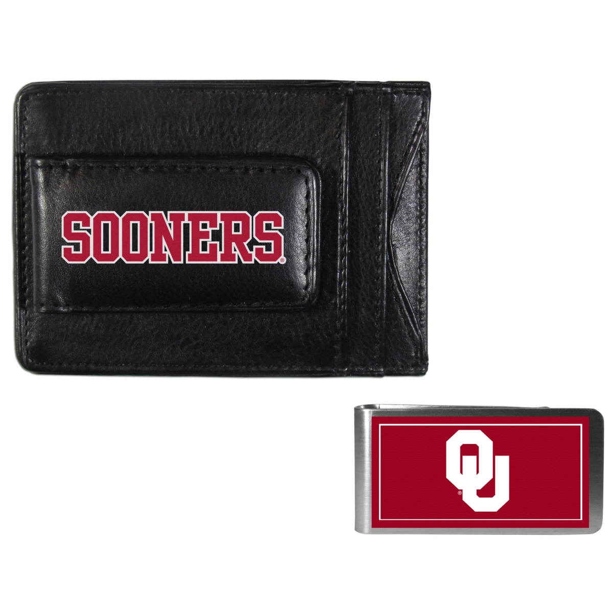 Picture of Siskiyou CCCP48LMP Unisex NCAA Oklahoma Sooners Leather Cash & Cardholder & Color Money Clip - One Size