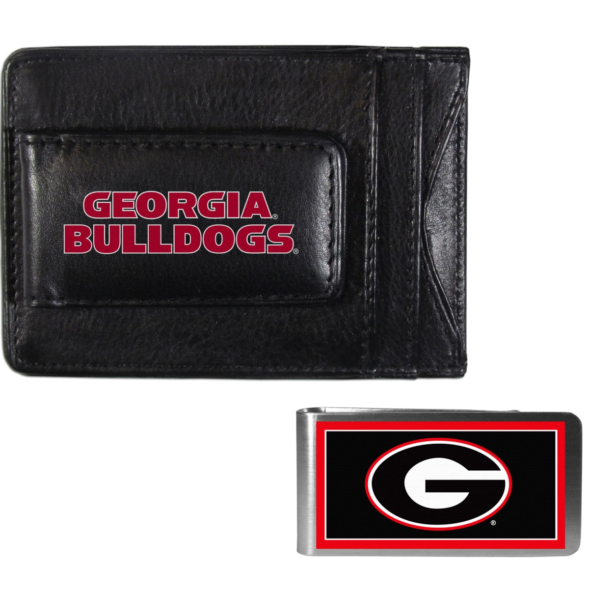 Picture of Siskiyou CCCP5LMP Unisex NCAA Georgia Bulldogs Leather Cash & Cardholder & Color Money Clip - One Size