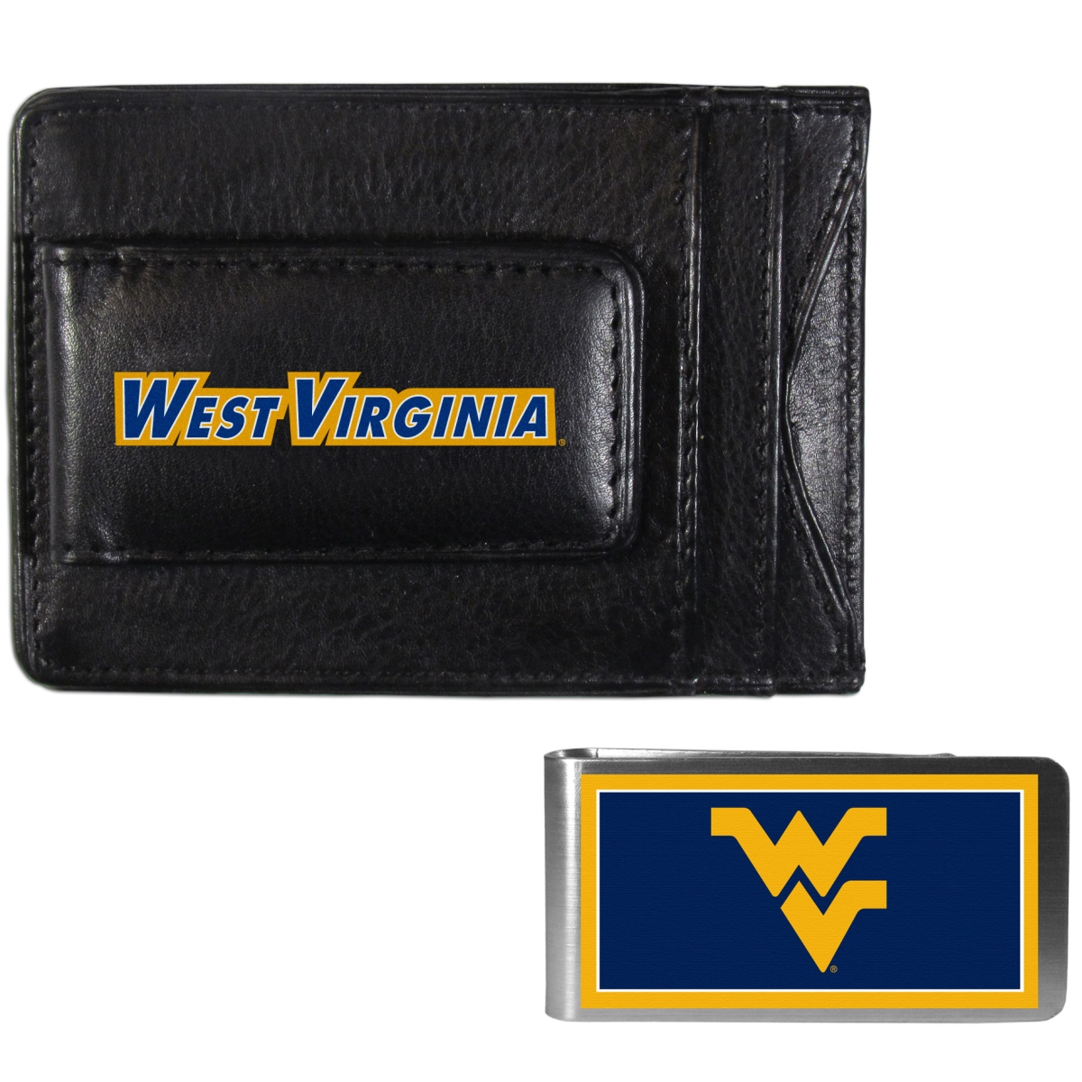 Picture of Siskiyou CCCP60LMP Unisex NCAA West Virginia Mountaineers Leather Cash & Cardholder & Color Money Clip - One Size