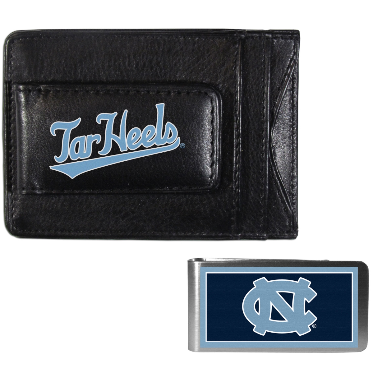 Picture of Siskiyou CCCP9LMP Unisex NCAA North Carolina Tar Heels Leather Cash & Cardholder & Color Money Clip - One Size